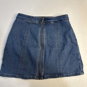 Forever 21 Jean Skirt‎ Adult M zipper front denim 396